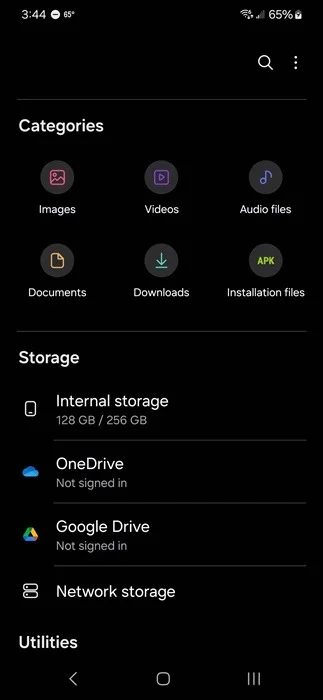 Sử dụng ứng dụng My Files để tìm kiếm các thư mục còn sót lại sau khi gỡ cài đặt ứng dụng.