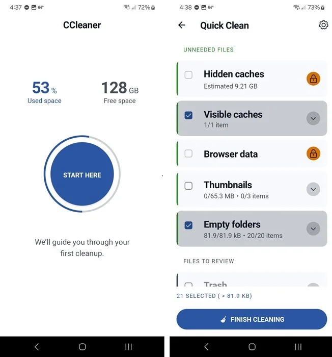 Sử dụng CCleaner để gỡ cài đặt ứng dụng trên Android và các file còn sót lại của chúng.