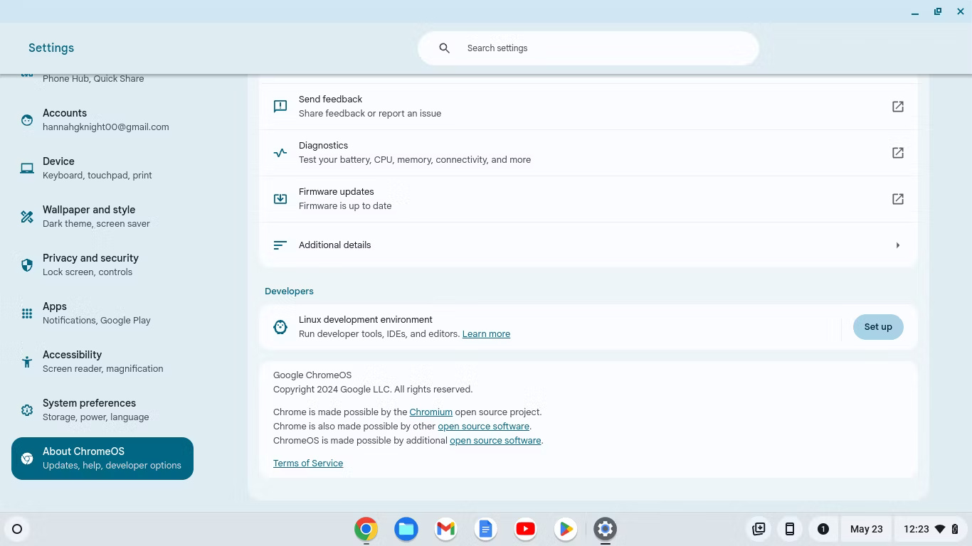 Tạo môi trường phát triển Linux mới thông qua ứng dụng cài đặt ChromeOS