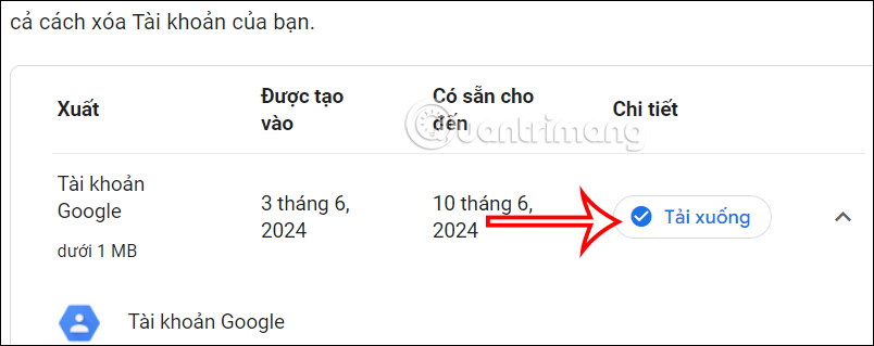 Tải dữ liệu Google 