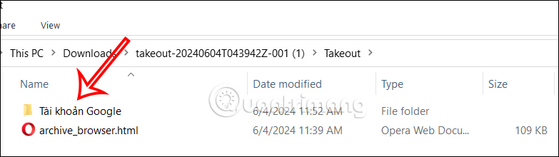 Thông tin tài khoản Google 