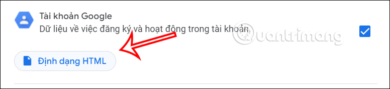 Tải dữ liệu tài khoản Google