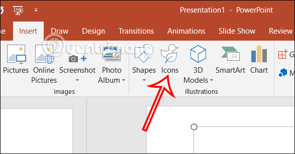 Mục Icons trong PowerPoint