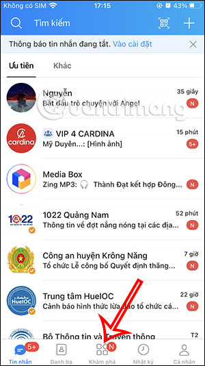 Khám phá trên Zalo