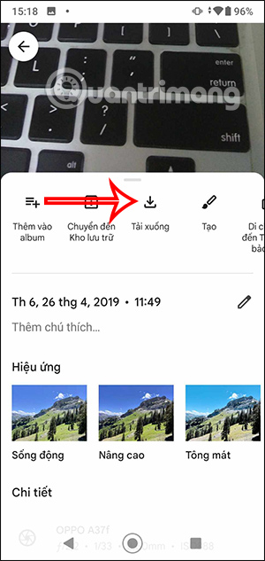 Tải ảnh lưu trên Google Photos
