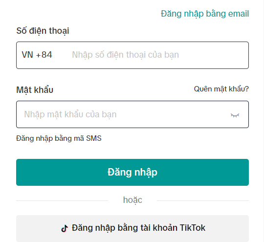 Đăng nhập tài khoản 
