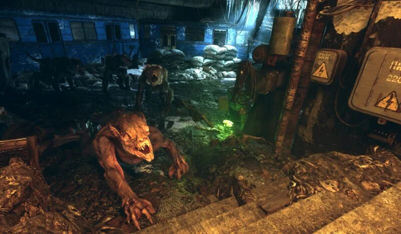 Quái vật chạy lên cầu thang trong Metro Exodus