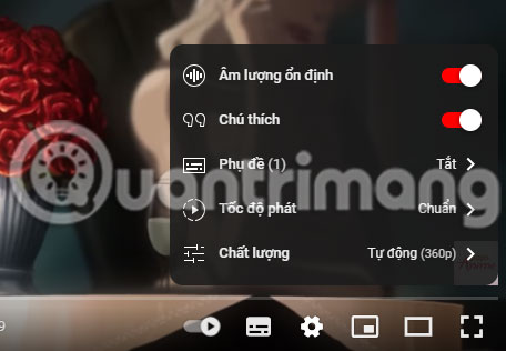 Tính năng Stable Volume trong phần điều khiển phát trên YouTube