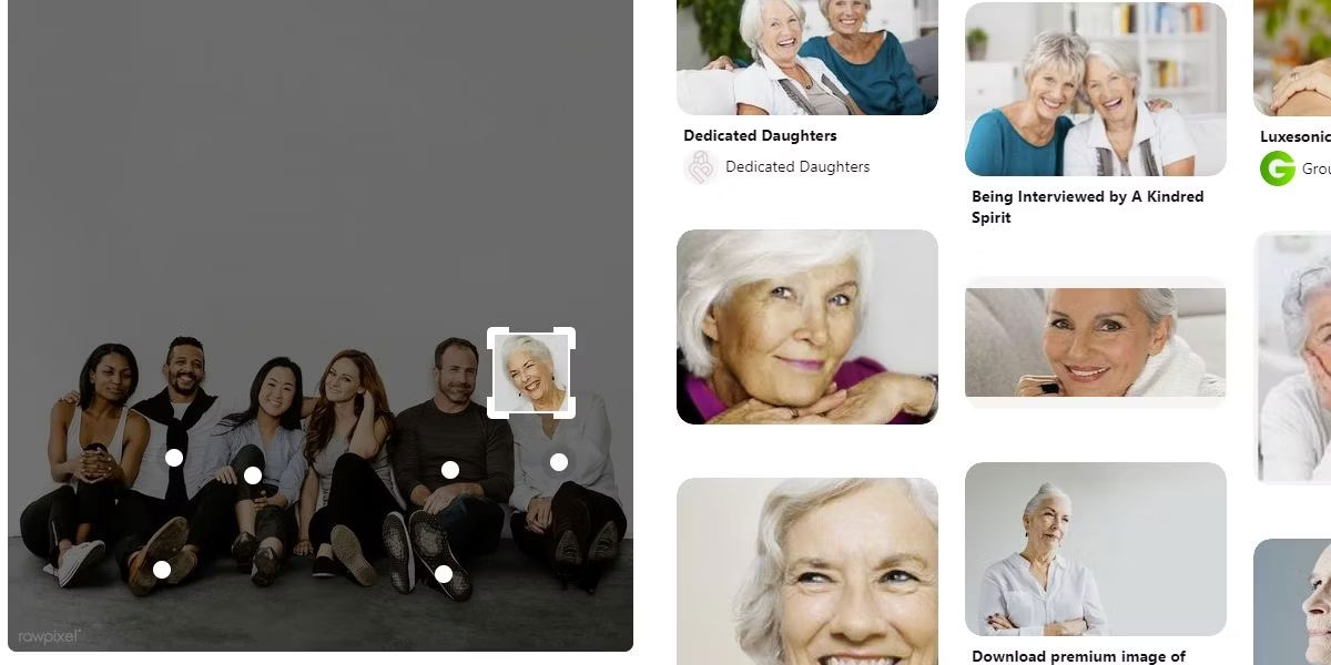 Tìm kiếm khuôn mặt trong ảnh nhóm trên Pinterest