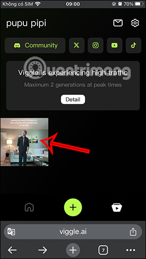 Video nhảy tạo trên Viggle AI