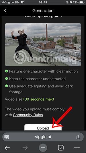Tải video mẫu nhảy lên Viggle AI