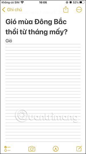 Thay đường lưới ghi chú iPhone