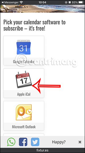 Thêm lịch vào iPhone