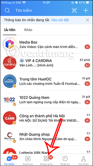 Khám phá trên Zalo