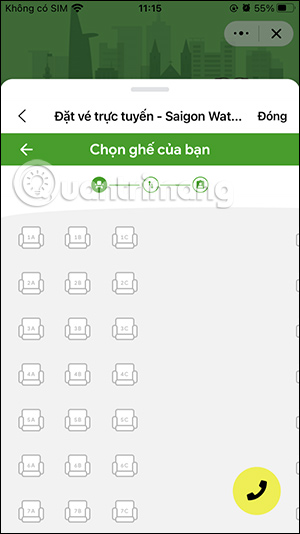 Chọn số ghế