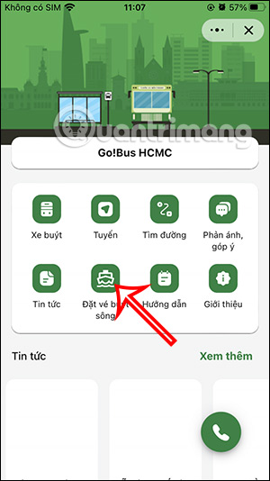 Đặt vé Water bus trên Zalo