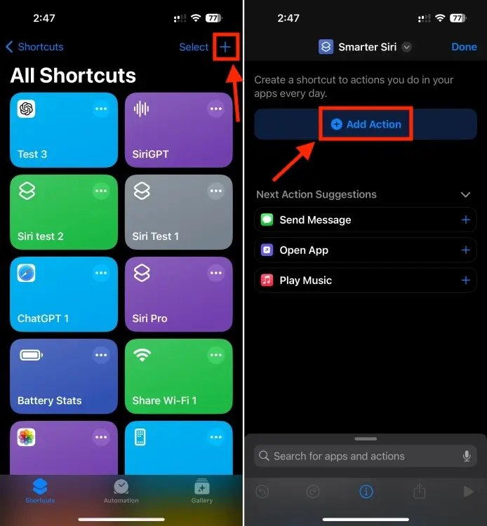 Tạo shortcut trên iPhone