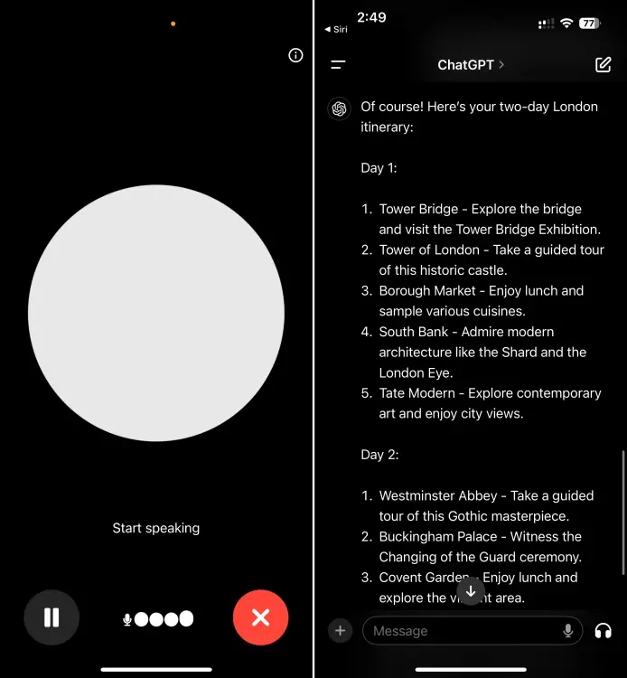 Sử dụng ChatGPT trên iOS