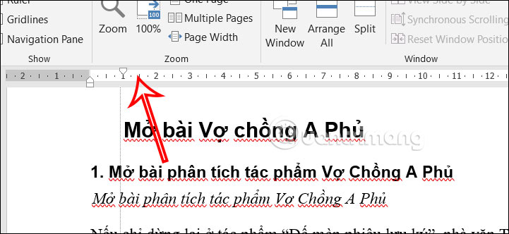 Chỉnh lề dòng đầu trong Word