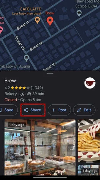Chia sẻ vị trí qua Google Maps