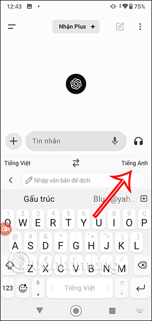 Chọn ngôn ngữ dịch SwiftKey