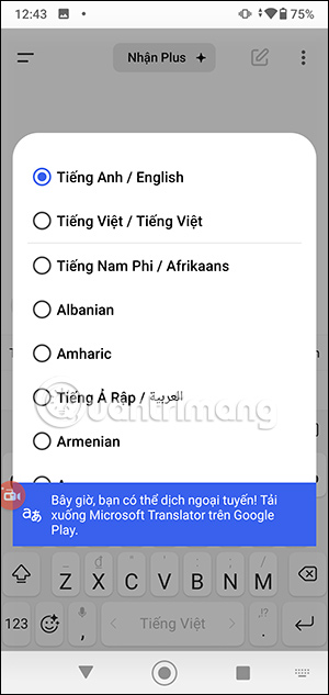 Chọn ngôn ngữ