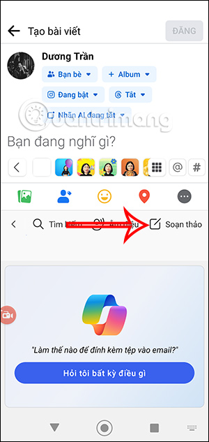 Tính năng soạn thảo Copilot
