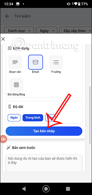 Tạo bản nháp nội dung