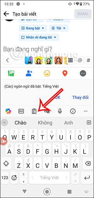 Clipboard trên SwiftKey