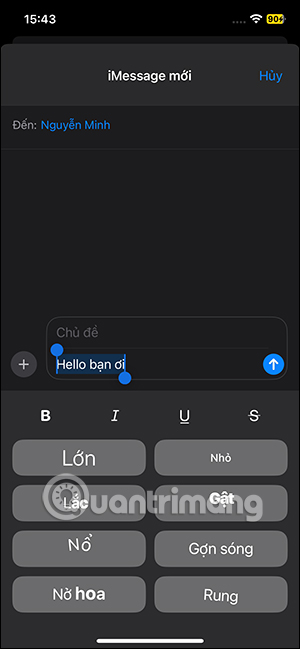 Tùy chỉnh nội dung tin nhắn