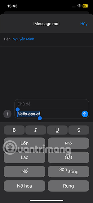 Tùy chọn định dạng tin nhắn iMessage