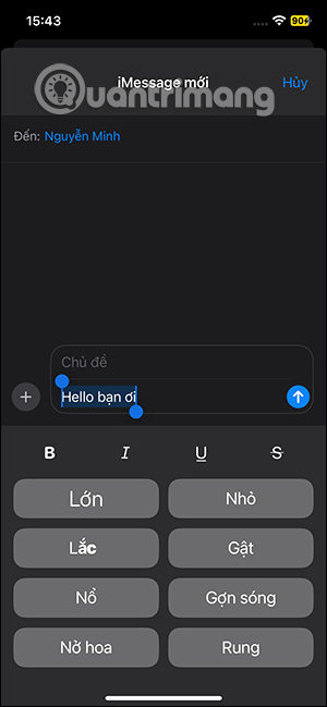 Hiệu ứng tin nhắn iMessage