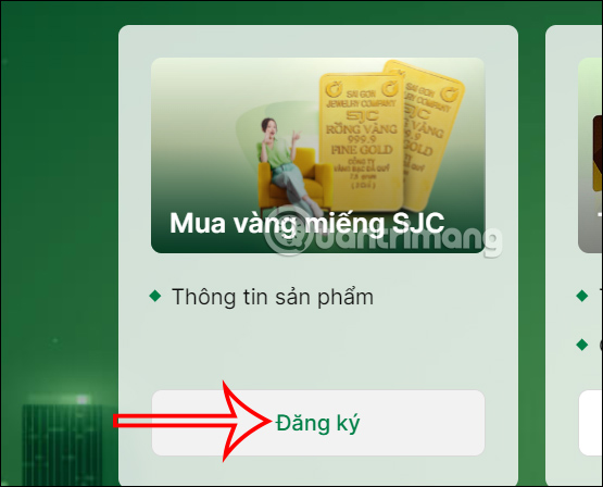 Mua vàng miếng SJC trực tuyến trên Vietcombank