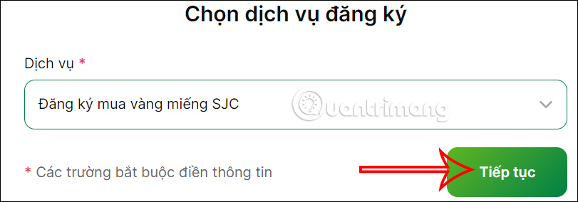 Dịch vụ mua vàng miếng trên Vietcombank