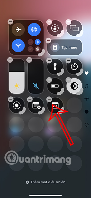 Xóa điều khiển trong Control Center
