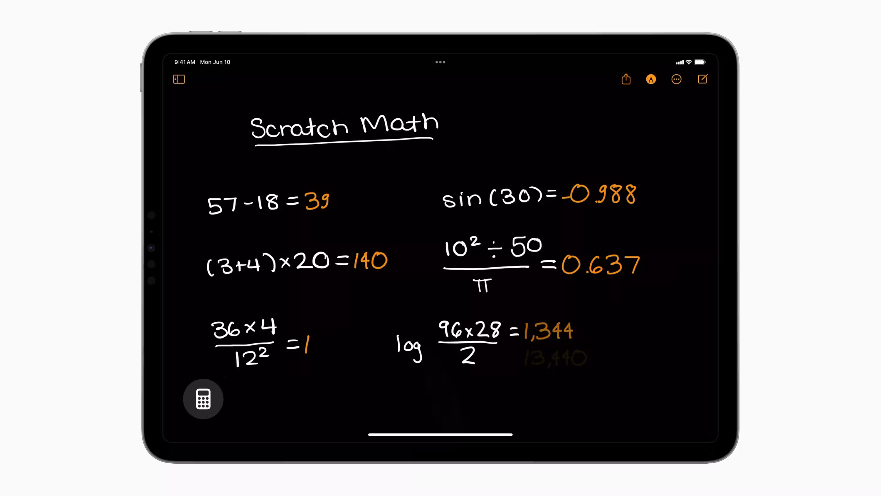 Ứng dụng Calculator trên iPadOS 18