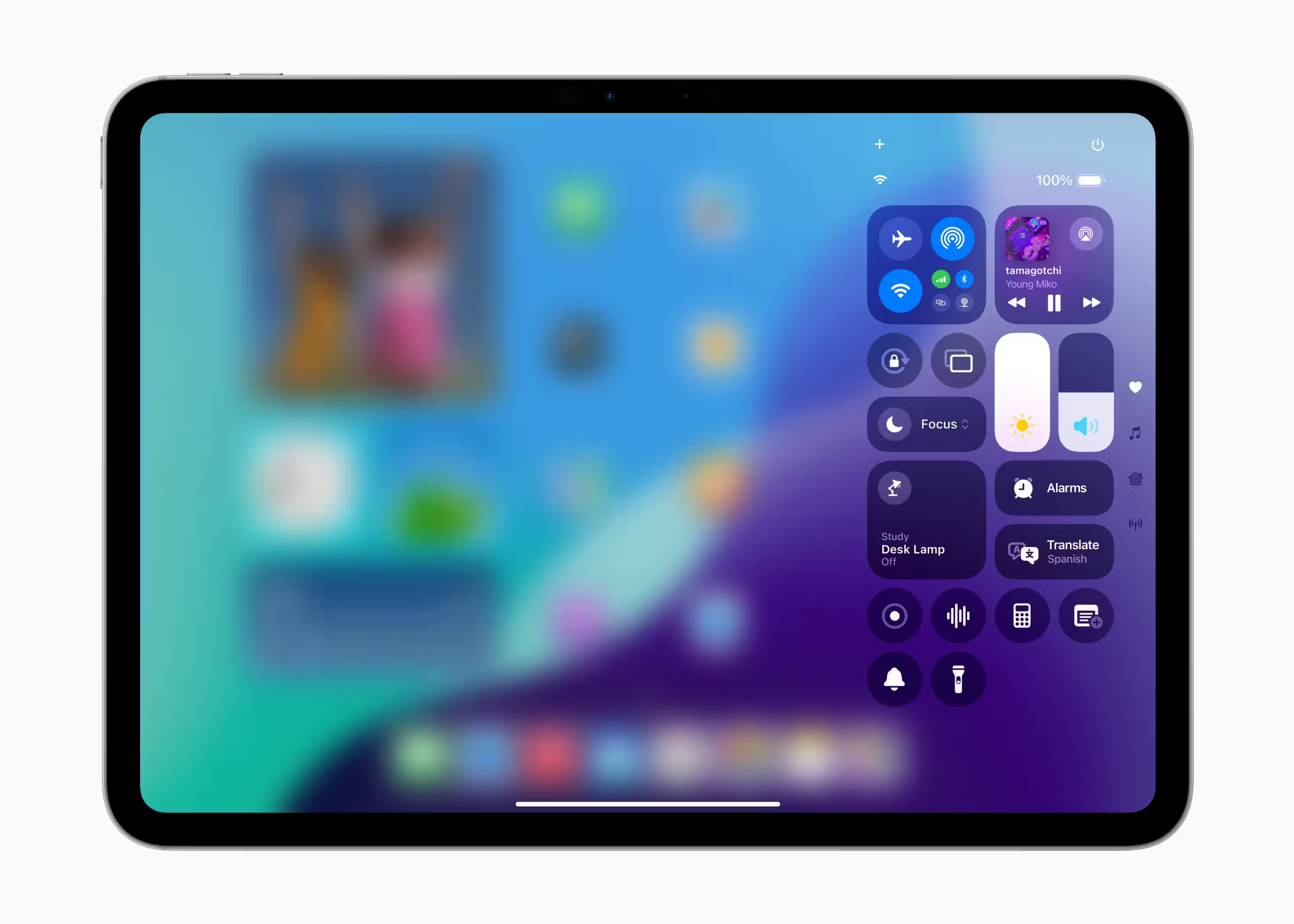 Control Center trên iPadOS 18