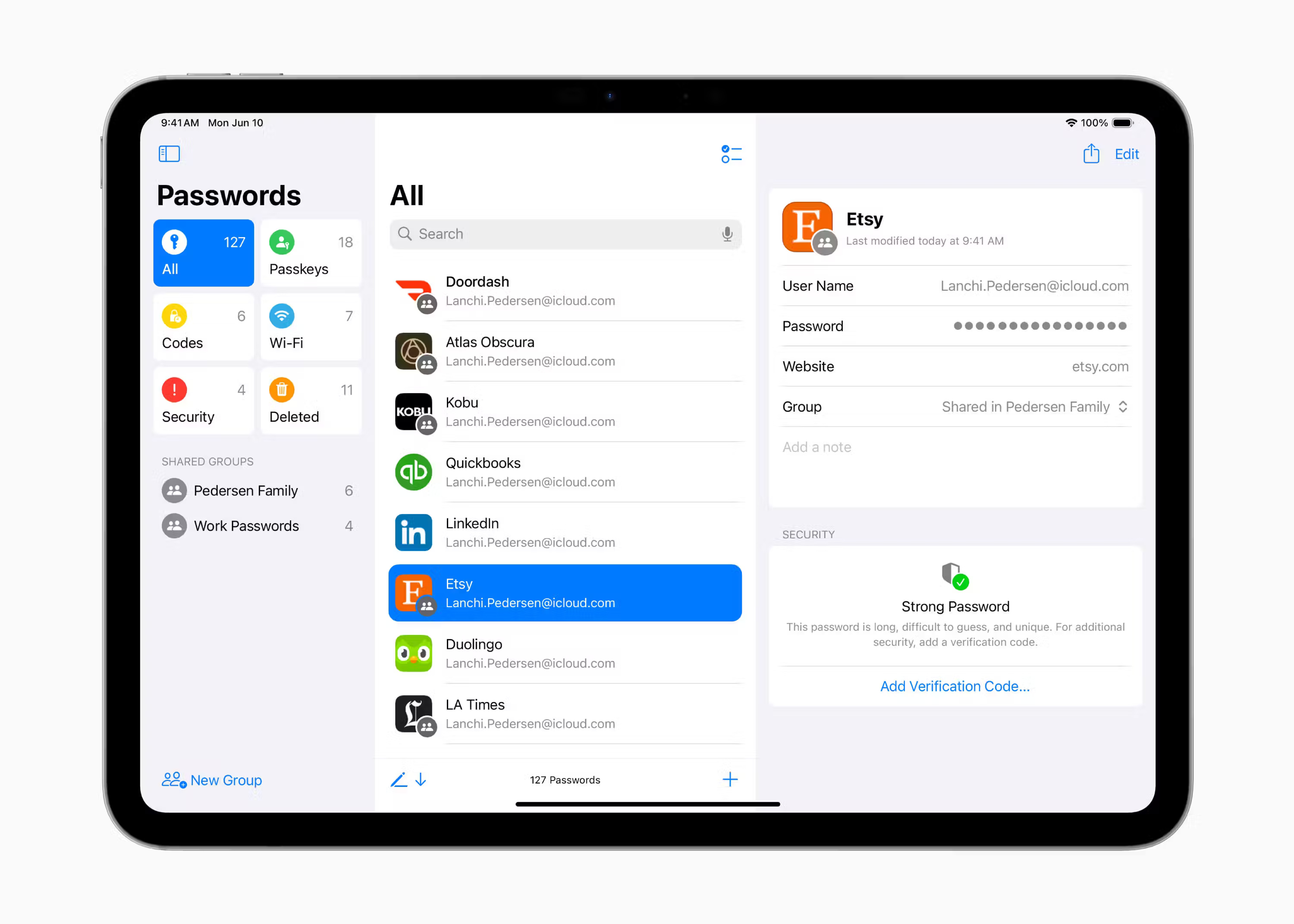 Ứng dụng Passwords trên iPadOS 18
