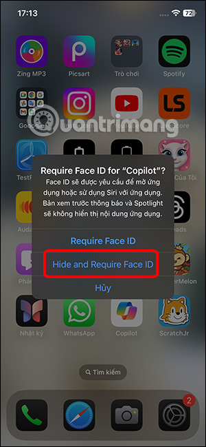 Chọn ẩn ứng dụng trên iPhone