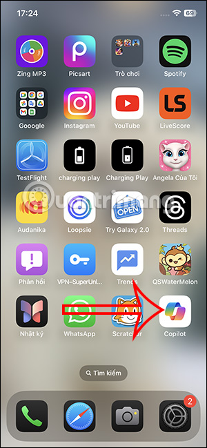 Ứng dụng trên màn hình chính