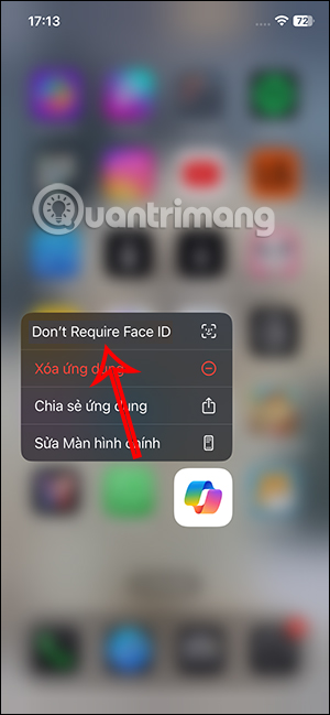 Mở khóa ứng dụng bằng Face ID