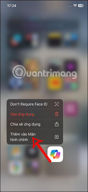 Thêm ứng dụng vào màn hình chính