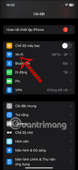 Điều chỉnh WiFi trên iPhone 