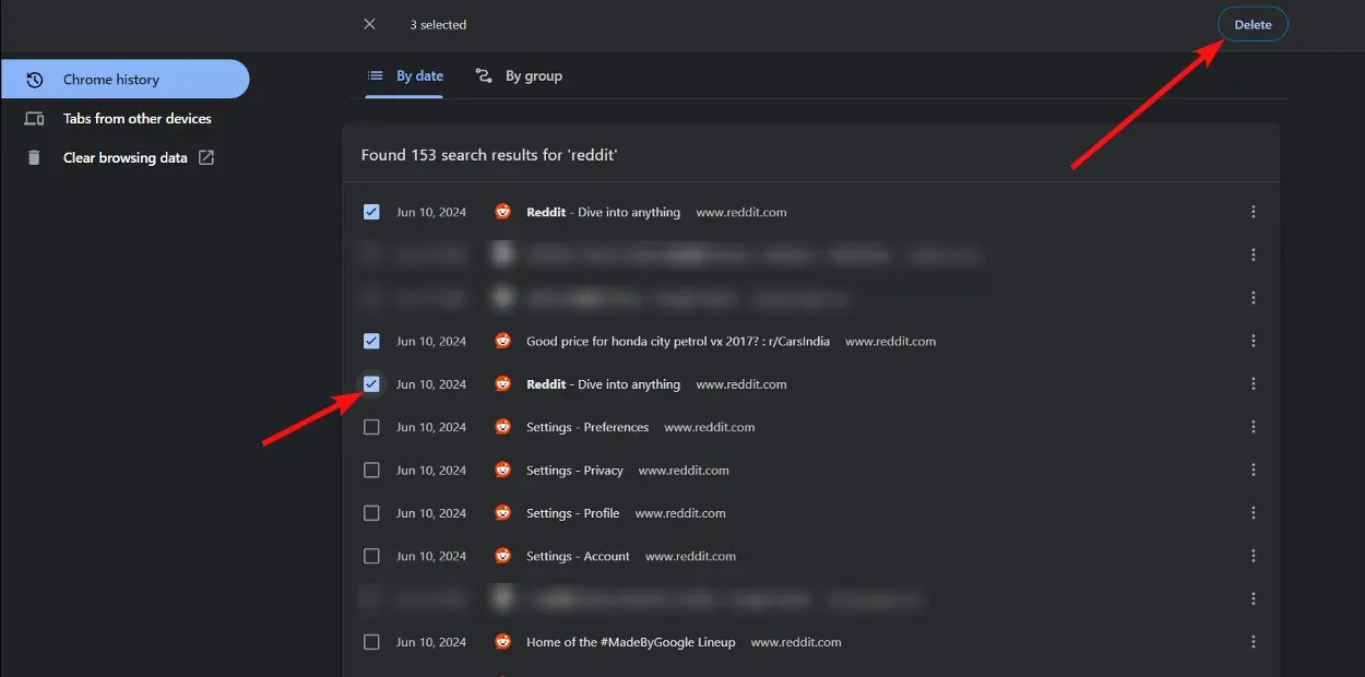 Xóa tìm kiếm Reddit