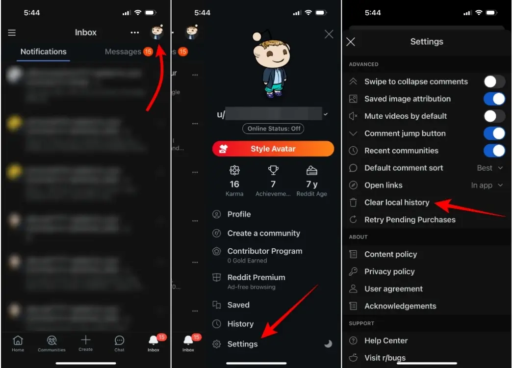 Xóa lịch sử bài đăng Reddit trên iPhone