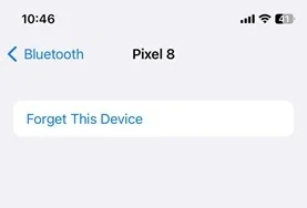 Nhấp vào Forget This Device trong Bluetooth trên iOS.