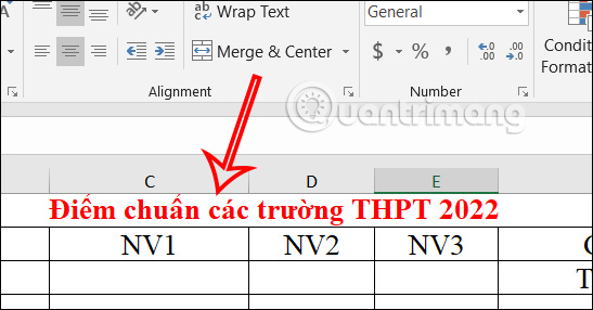 Chỉnh nội dung ở giữa trong ô Excel