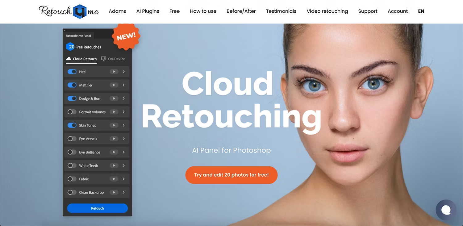 Trang chủ website Retouch4Me