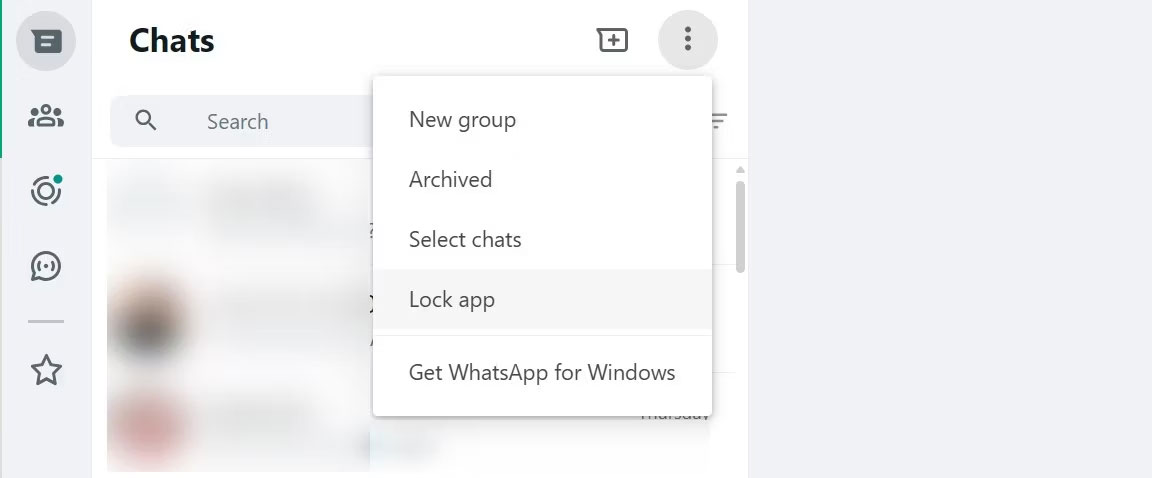 Khóa trang WhatsApp web