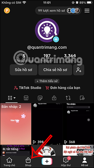 Tab TikTok Shop